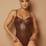 Silquee Solid PU Leather Cami