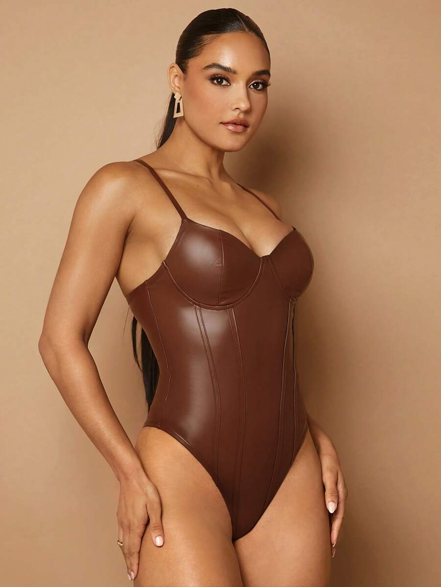 Silquee Solid PU Leather Cami 6