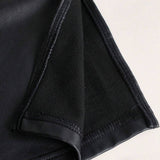 Thigh-Slit PU Leather Bandeau Bodycon Long Dress