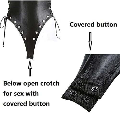 Women's Lingerie Leather Cosplay Bodysuit 4