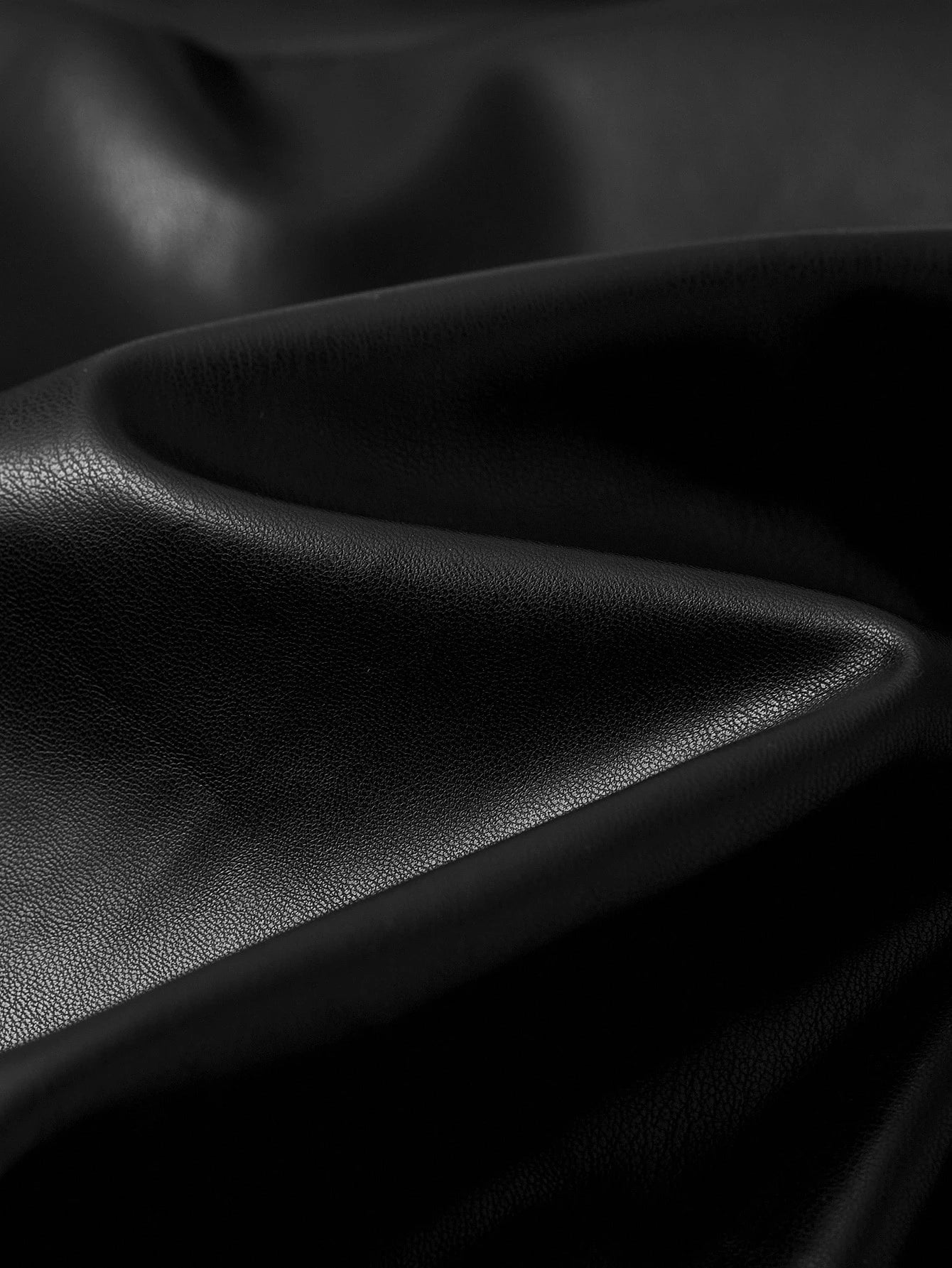 Women's Motorcycle PU Leather Jacket, Loose Fit High-End Black Retro Coat 9