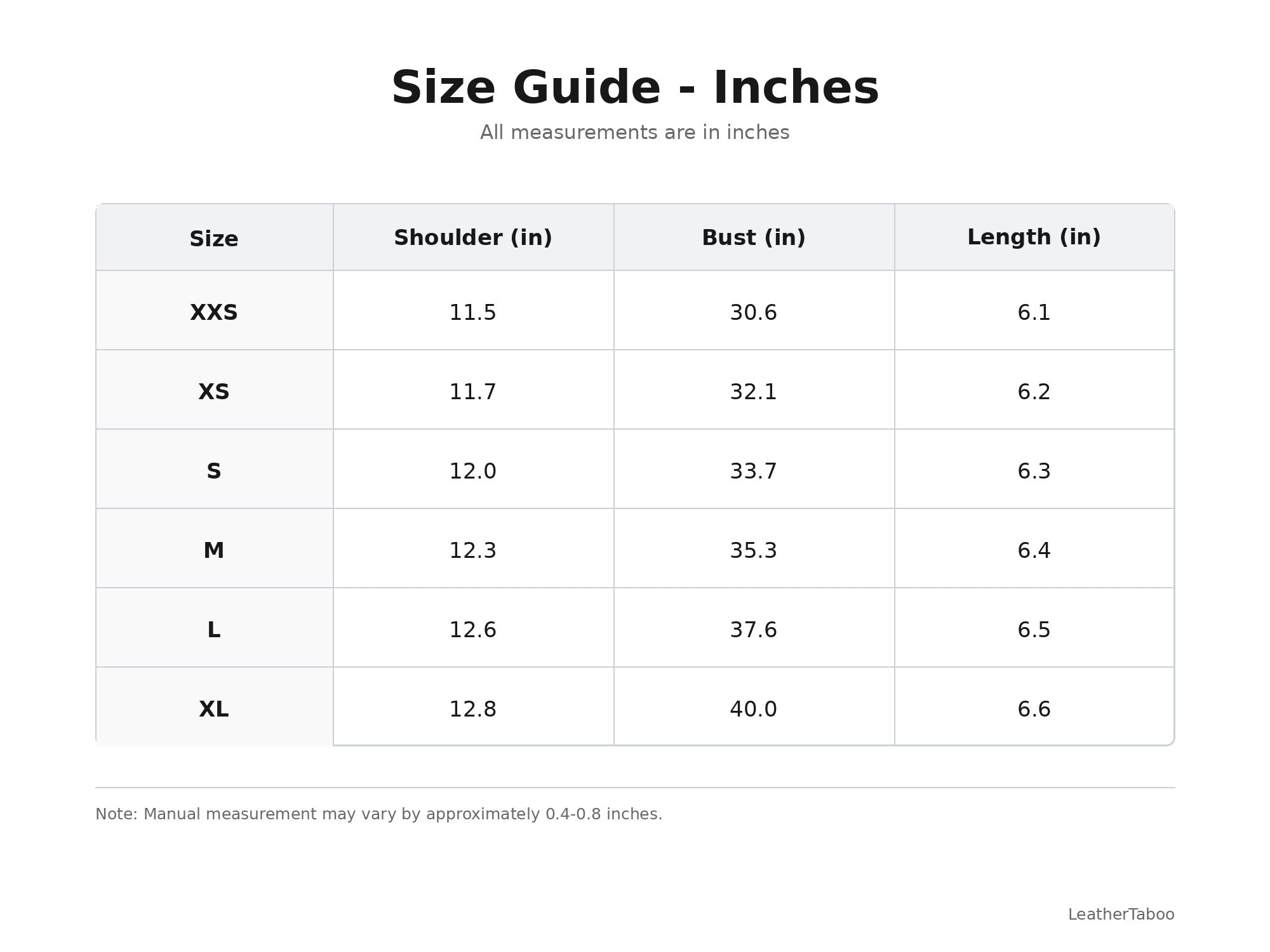 size chat of flagewears.com