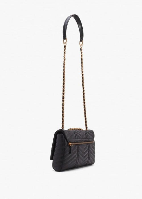 Lovide Black Chevron Quilted Cross-Body Bag